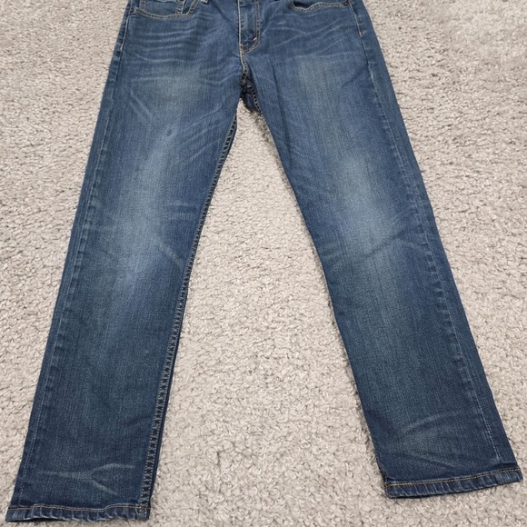 Levis 502 Jeans Mens 32x30 (Fits 30x27) Blue Tapered Whiskers Mid Rise Denim - Picture 2 of 15